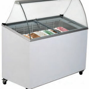 Bromic 7 Tub Scoop Ice Crean Freezer with curved Glass Angle Top