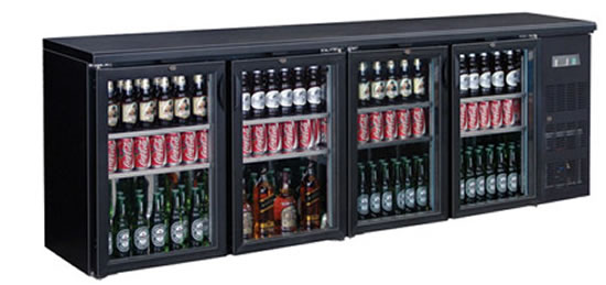 FED BC4100G Deluxe 4 Glass Door Back Bar Fridge