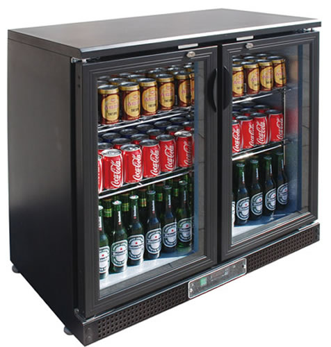 FED SC248G 2 Glass Door Back Bar Fridge