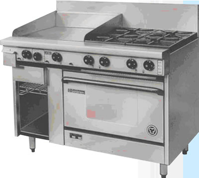 Goldstein PFC24G428 4 Open Burner With 610mm Griddle Gas Convection Oven Range