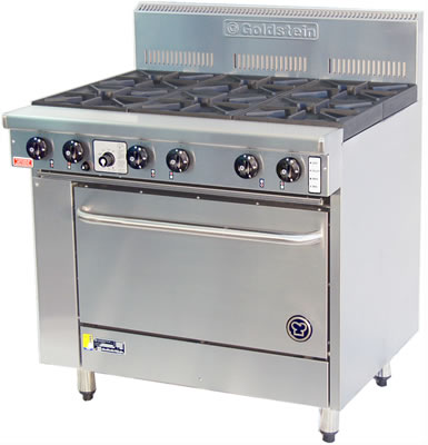 Goldstein PFC628 6 Open Burner Gas Convection Oven Range