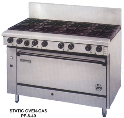 Goldstein PFC828 8 Open Burner Gas Convection Oven Range