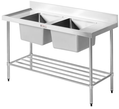 Simply Stainless 2400mm x 600mm Double Sink Bench