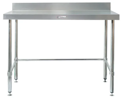 Simply Stainless Work Bench with Splashback & Leg Brace 900w x 600d